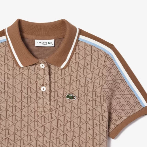 Lacoste Polo Shirts-Slim Fit Monogram Jacquard Polo Shirt