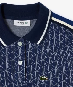 Lacoste Polo Shirts-Slim Fit Monogram Jacquard Polo Shirt