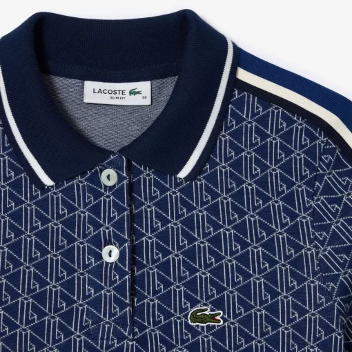 Lacoste Polo Shirts-Slim Fit Monogram Jacquard Polo Shirt