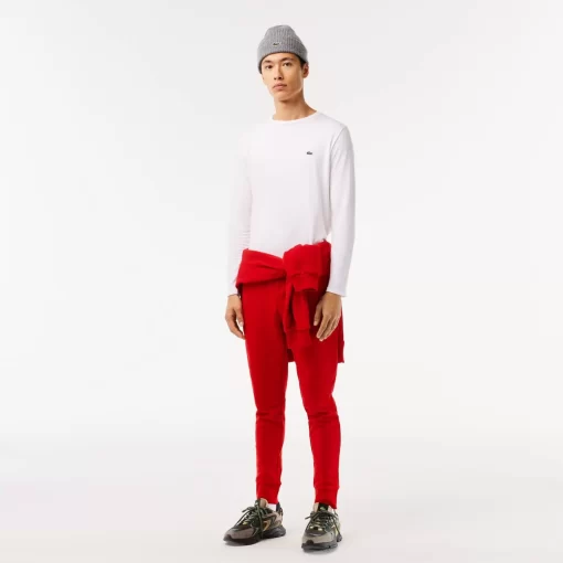 Lacoste Trousers & Shorts-Slim Fit Organic Cotton Fleece Joggers