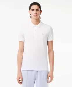 Lacoste Polo Shirts-Slim Fit Stretch Cotton Pique Grey Crocodile Polo Shirt