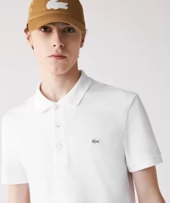 Lacoste Polo Shirts-Slim Fit Stretch Cotton Pique Grey Crocodile Polo Shirt