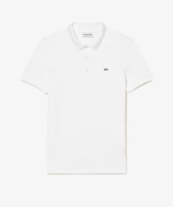 Lacoste Polo Shirts-Slim Fit Stretch Cotton Pique Grey Crocodile Polo Shirt