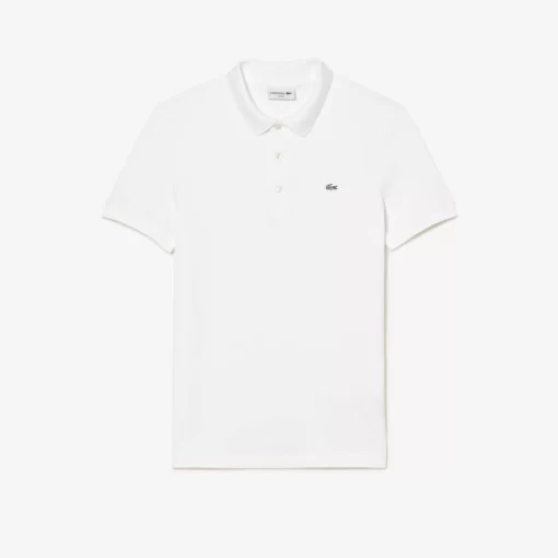 Lacoste Polo Shirts-Slim Fit Stretch Cotton Pique Grey Crocodile Polo Shirt