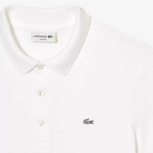 Lacoste Polo Shirts-Slim Fit Stretch Cotton Pique Grey Crocodile Polo Shirt