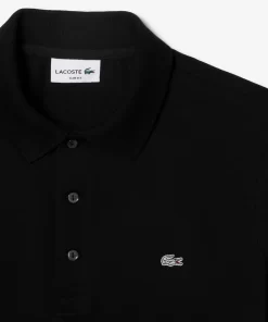 Lacoste Polo Shirts-Slim Fit Stretch Cotton Pique Grey Crocodile Polo Shirt