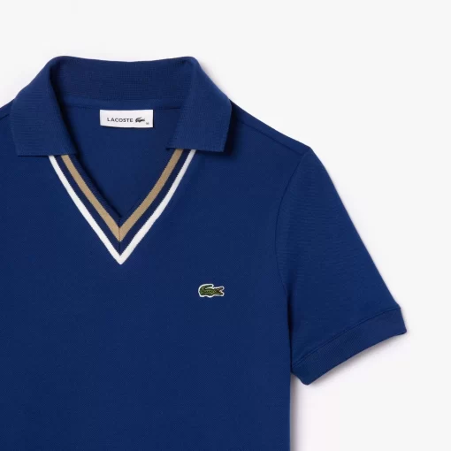 Lacoste Dresses & Skirts-Slim Fit V Neck Stretch Pique Polo Dress