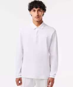 Lacoste Polo Shirts-Smart Paris Long Sleeve Stretch Cotton Polo Shirt