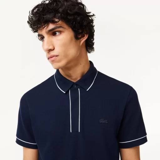 Lacoste Polo Shirts-Smart Paris Stretch Cotton Contrast Trim Polo Shirt