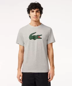 Lacoste Fitness & Training-Sport Ultra-Dry Croc Print T-Shirt