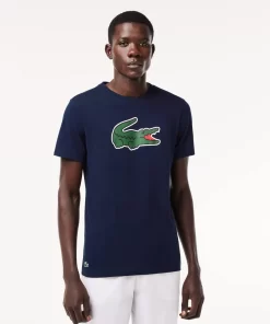 Lacoste Fitness & Training-Sport Ultra-Dry Croc Print T-Shirt