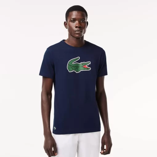 Lacoste Fitness & Training-Sport Ultra-Dry Croc Print T-Shirt