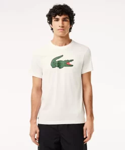 Lacoste Fitness & Training-Sport Ultra-Dry Croc Print T-Shirt