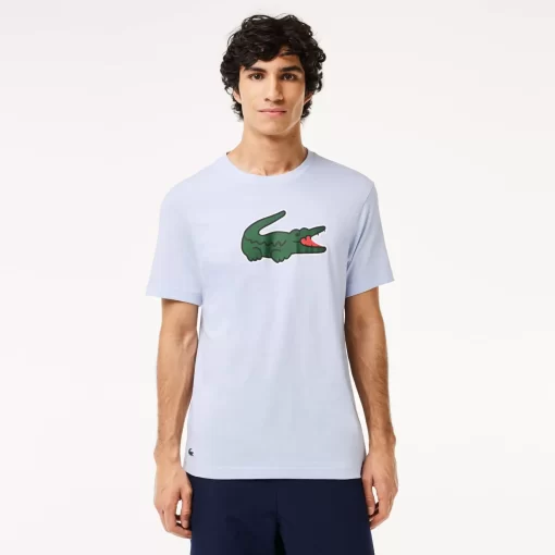 Lacoste Fitness & Training-Sport Ultra-Dry Croc Print T-Shirt