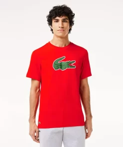 Lacoste Fitness & Training-Sport Ultra-Dry Croc Print T-Shirt