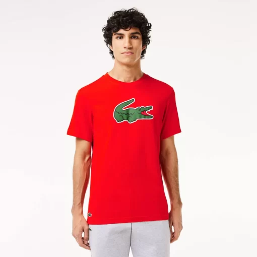 Lacoste Fitness & Training-Sport Ultra-Dry Croc Print T-Shirt