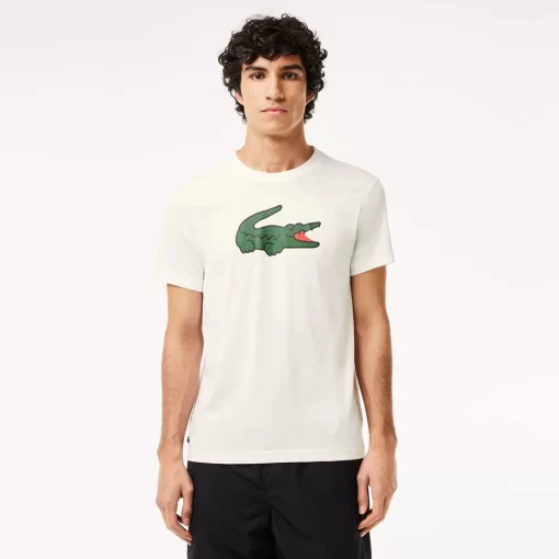 Lacoste Fitness & Training-Sport Ultra-Dry Croc Print T-Shirt