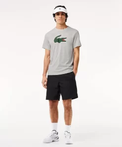 Lacoste Fitness & Training-Sport Ultra-Dry Croc Print T-Shirt