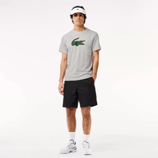 Lacoste Fitness & Training-Sport Ultra-Dry Croc Print T-Shirt