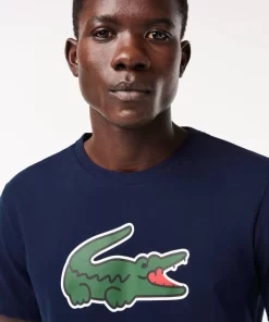 Lacoste Fitness & Training-Sport Ultra-Dry Croc Print T-Shirt