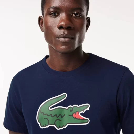 Lacoste Fitness & Training-Sport Ultra-Dry Croc Print T-Shirt