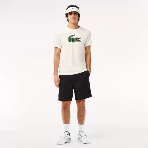 Lacoste Fitness & Training-Sport Ultra-Dry Croc Print T-Shirt