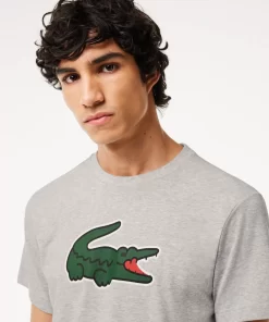 Lacoste Fitness & Training-Sport Ultra-Dry Croc Print T-Shirt