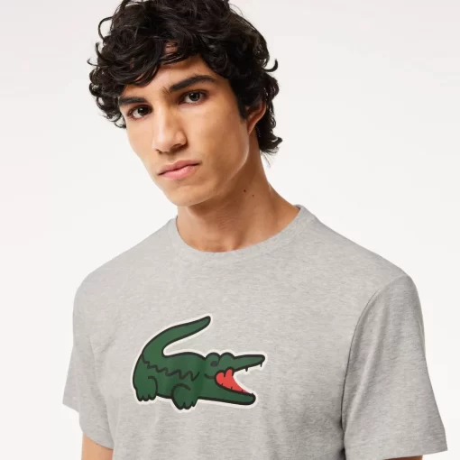 Lacoste Fitness & Training-Sport Ultra-Dry Croc Print T-Shirt