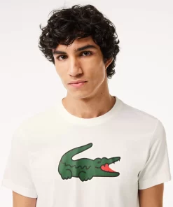 Lacoste Fitness & Training-Sport Ultra-Dry Croc Print T-Shirt