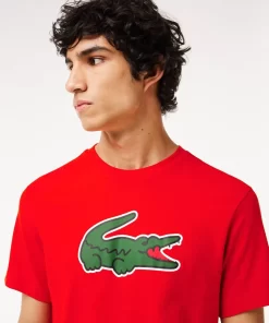 Lacoste Fitness & Training-Sport Ultra-Dry Croc Print T-Shirt