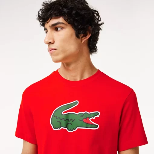 Lacoste Fitness & Training-Sport Ultra-Dry Croc Print T-Shirt