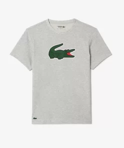 Lacoste Fitness & Training-Sport Ultra-Dry Croc Print T-Shirt