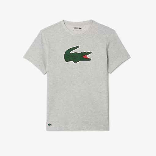 Lacoste Fitness & Training-Sport Ultra-Dry Croc Print T-Shirt