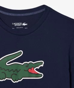 Lacoste Fitness & Training-Sport Ultra-Dry Croc Print T-Shirt