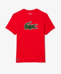 Lacoste Fitness & Training-Sport Ultra-Dry Croc Print T-Shirt