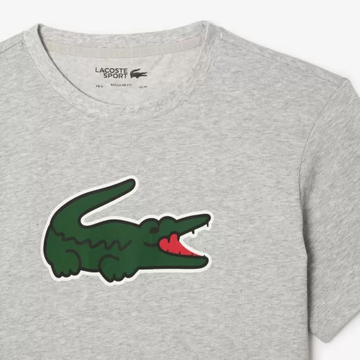 Lacoste Fitness & Training-Sport Ultra-Dry Croc Print T-Shirt