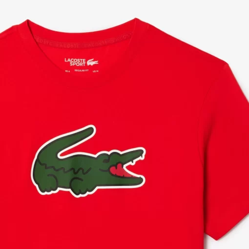 Lacoste Fitness & Training-Sport Ultra-Dry Croc Print T-Shirt