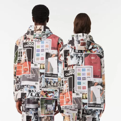 Lacoste Jackets & Coats-Sportsuit Heritage Print Pop-Over Jacket