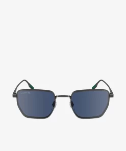 Lacoste Sunglasses-Squared Metal Retro Sunglasses