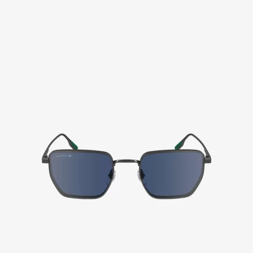 Lacoste Sunglasses-Squared Metal Retro Sunglasses