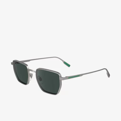 Lacoste Sunglasses-Squared Metal Retro Sunglasses