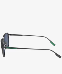 Lacoste Sunglasses-Squared Metal Retro Sunglasses