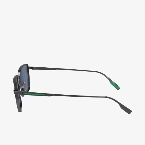 Lacoste Sunglasses-Squared Metal Retro Sunglasses