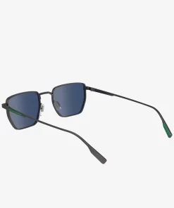 Lacoste Sunglasses-Squared Metal Retro Sunglasses