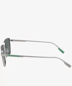 Lacoste Sunglasses-Squared Metal Retro Sunglasses