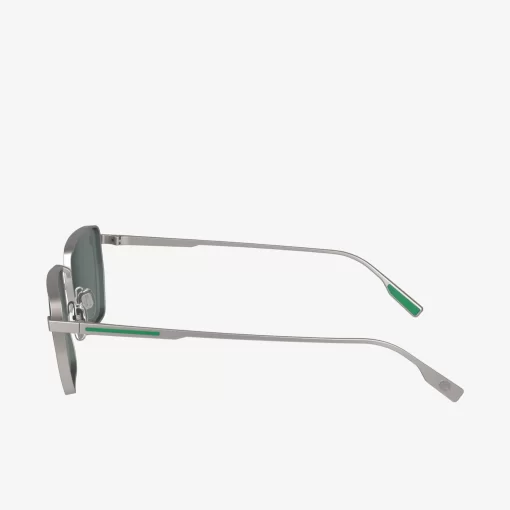 Lacoste Sunglasses-Squared Metal Retro Sunglasses