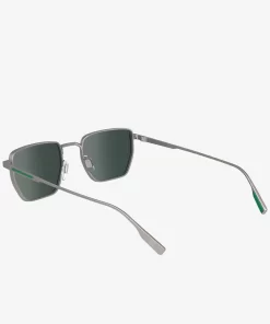 Lacoste Sunglasses-Squared Metal Retro Sunglasses