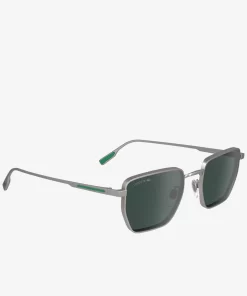 Lacoste Sunglasses-Squared Metal Retro Sunglasses