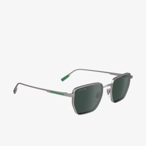 Lacoste Sunglasses-Squared Metal Retro Sunglasses