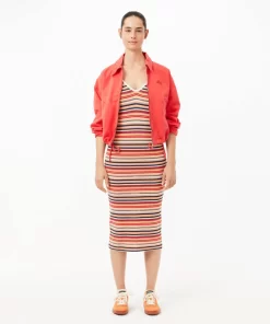 Lacoste Dresses & Skirts-Strappy Striped Cotton Maxi Dress